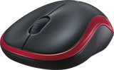 Logitech Maus Wireless Optical M185 rot/schwarz mit SN
