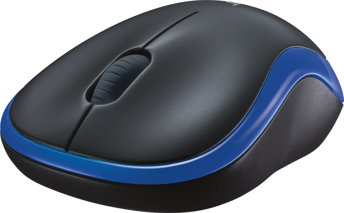 Logitech Maus Wireless Optical M185 blau/schwarz mit SN