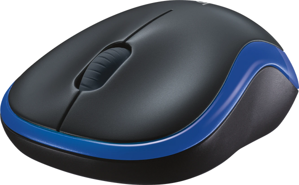 Logitech Maus Wireless Optical M185 blau/schwarz mit SN