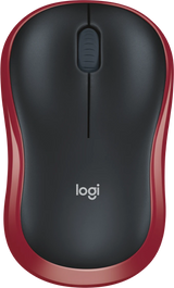 Logitech Maus Wireless Optical M185 rot/schwarz mit SN